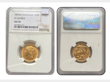 1875 VICTORIA YOUNG HEAD MELBOURNE MINT SOVEREIGN AU58
