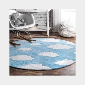 Liquid round tufted rug multi Grey and Blue 150 x 150 |