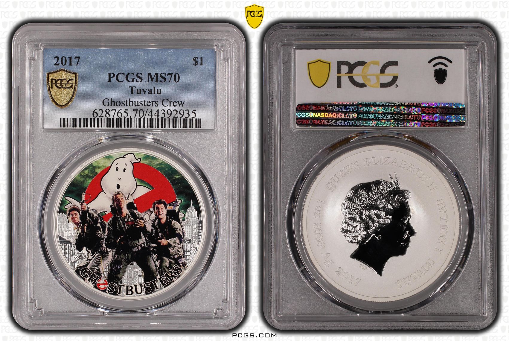 2017 Tuvalu One Dollar, $1 Silver Ghostbusters Crew PCGS - MS70 POP 362/0 -935