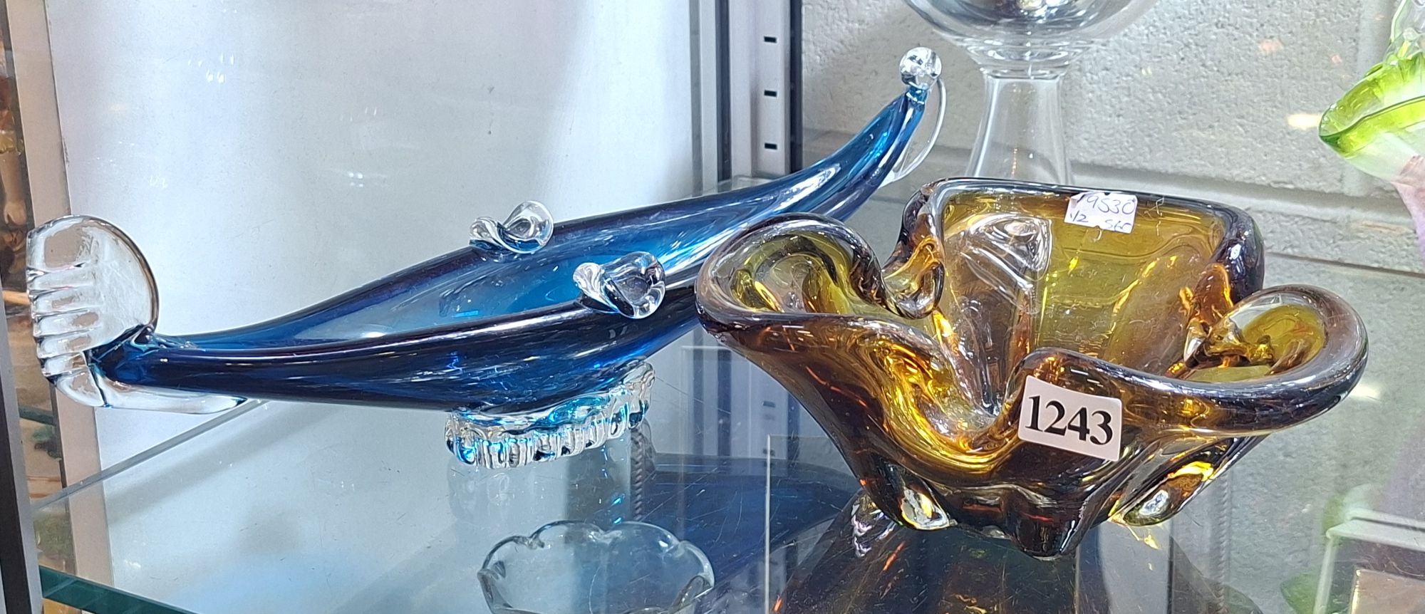 Art Glass Ashtrays Duo