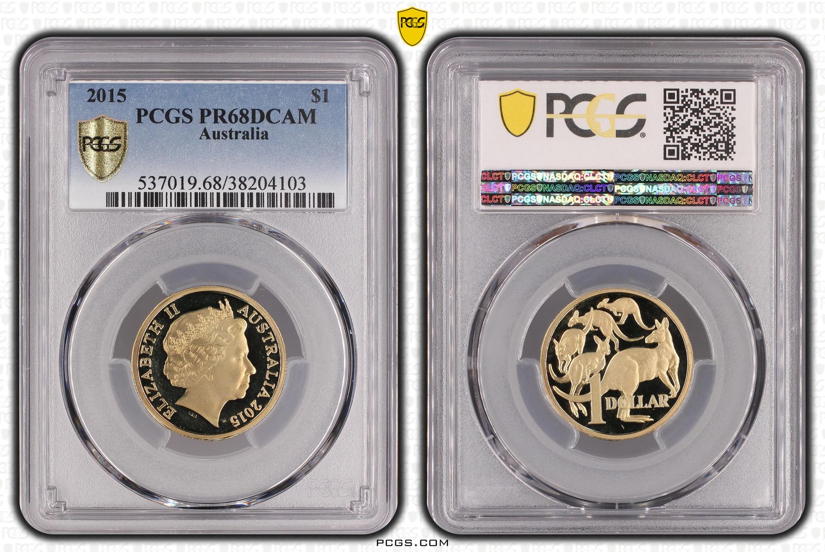 2015 Australia One Dollar, $1 Proof PCGS - PR68DCAM -103