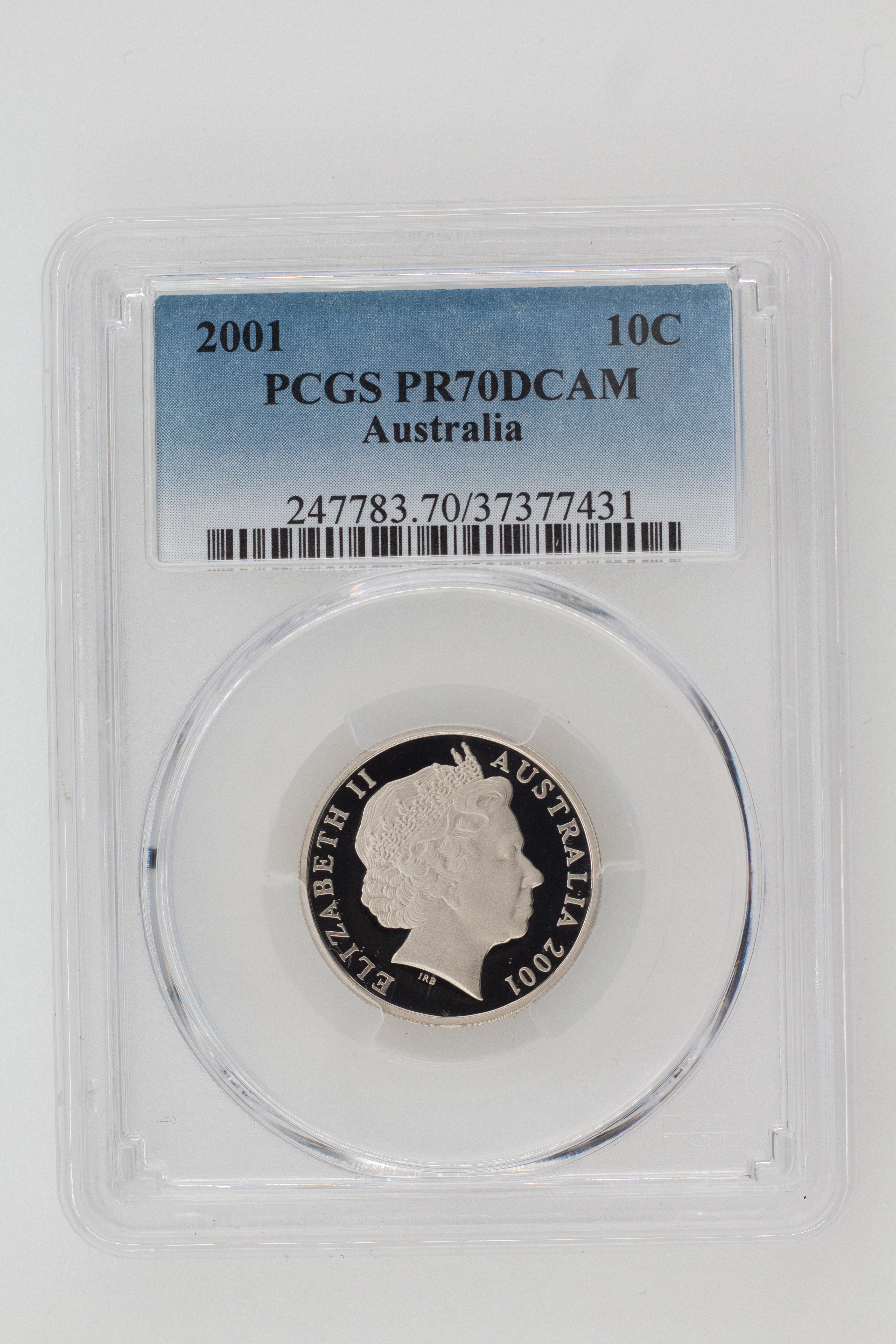 2001 Australia Ten Cent, 10c PCGS - PR70DCAM POP 70/0 -431