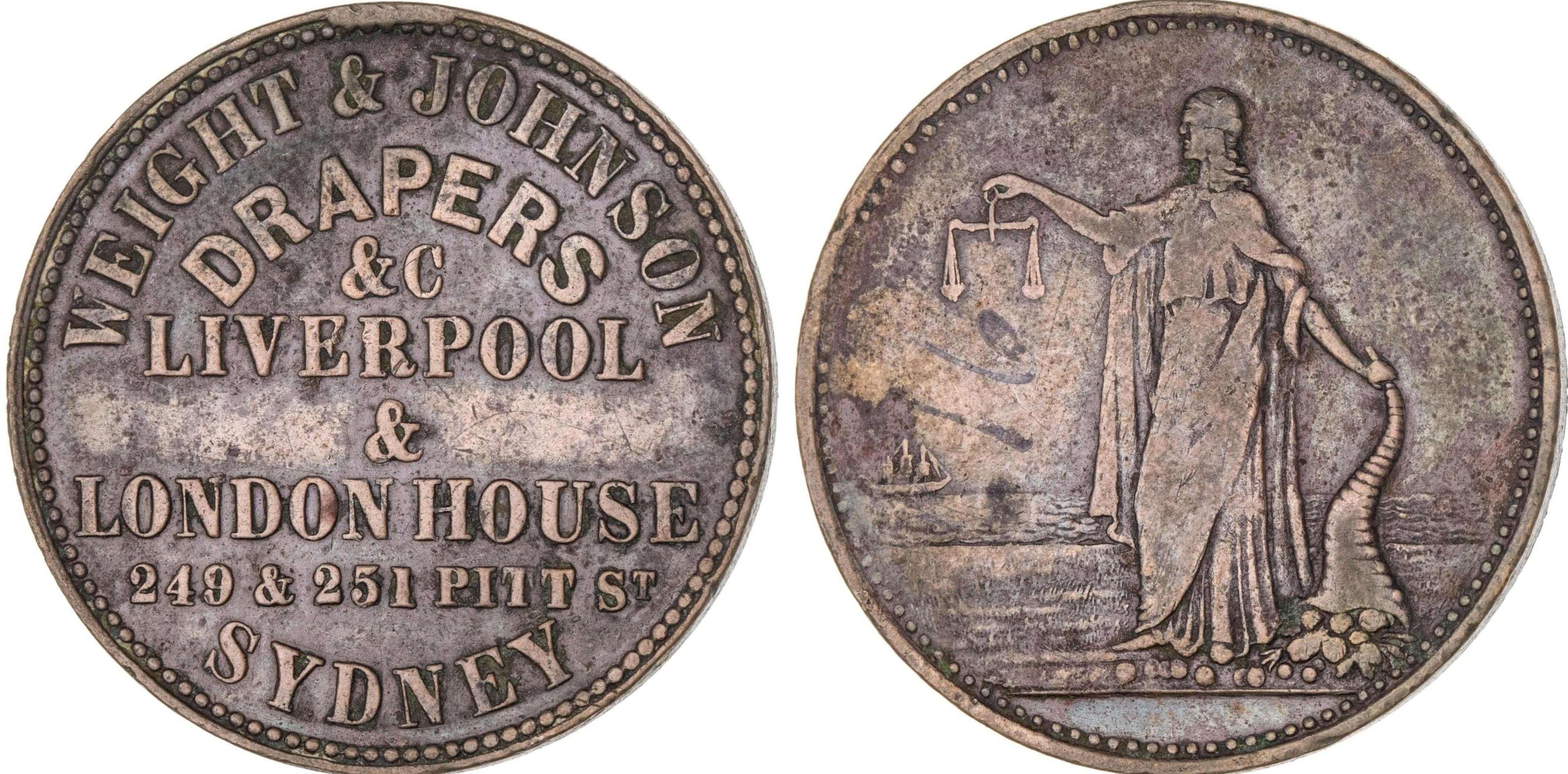 Sydney, New South Wales, Weight & Johnson, Halfpenny, VF