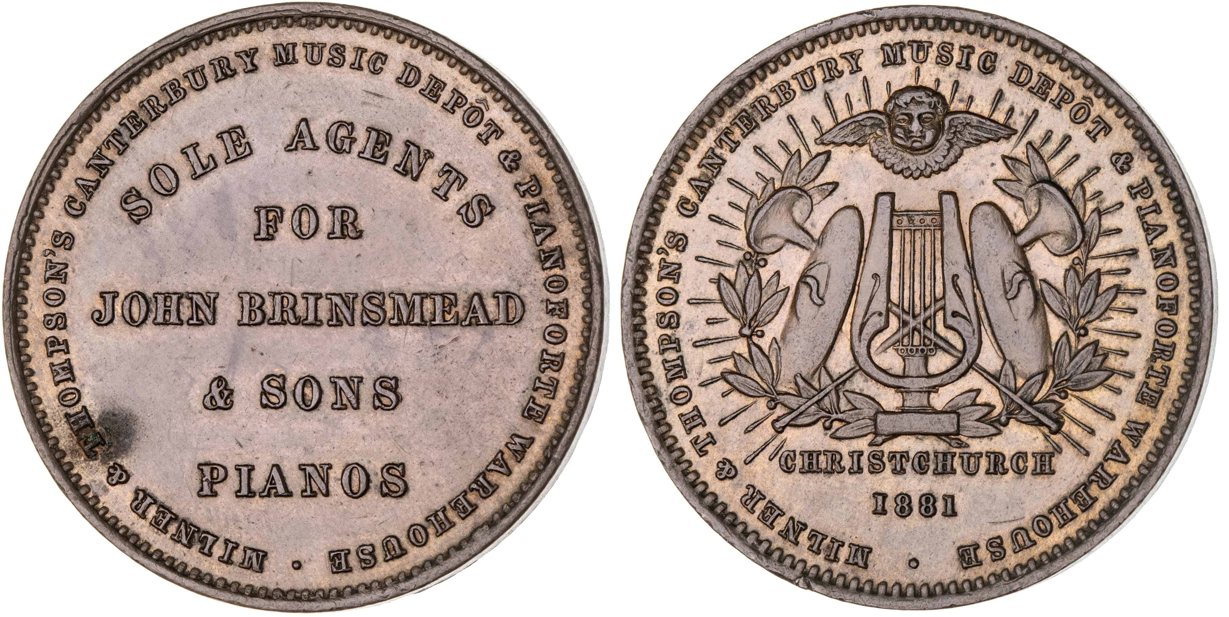 Christchurch, New Zealand, Milner & Thompson, Penny, 1881, UNC