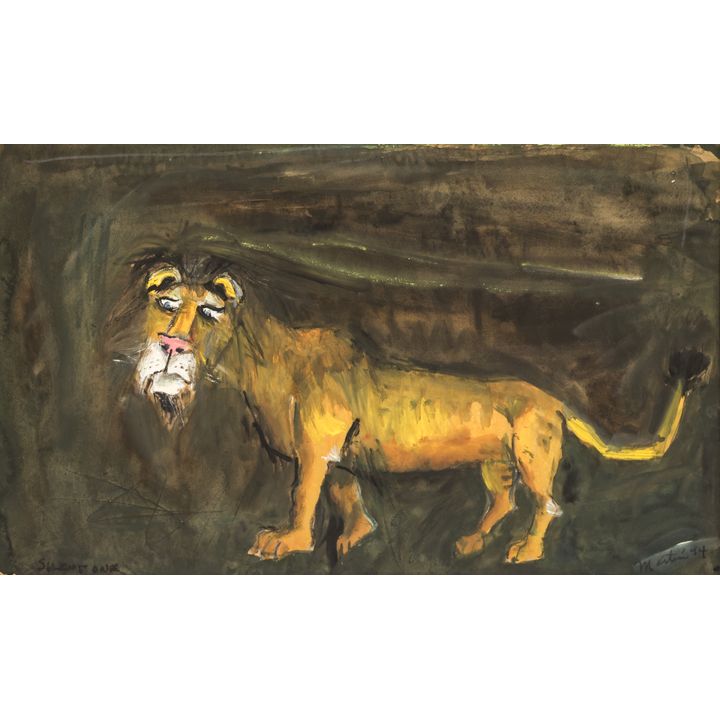 James Martin ''Silent One'' (Lion) 1994 Gouache