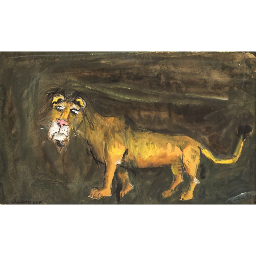 James Martin ''Silent One'' (Lion) 1994 Gouache