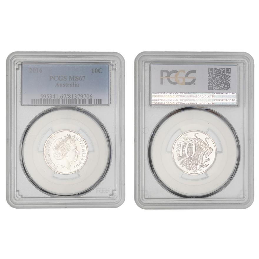 Elizabeth II, , Ten Cent, 2016, PCGS MS67