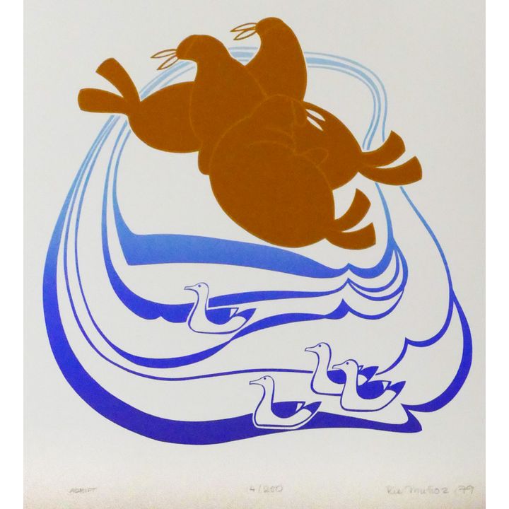 Rie Munoz ''Adrift'' 1979 Signed Serigraph 23'' x 20'' Sheet.