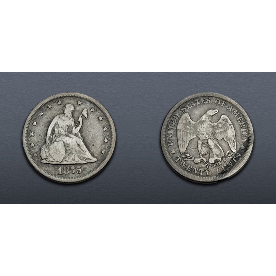 1875 Numbers Background 1875-CC Twenty-Cent Piece. Fine. | Classical Numismatic Group