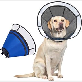 SOFT DOG CONE COLLAR FOR DOGS AFTER SURGERY, ONETIGRIS ADJUSTABLE HEAD CONE FOR LARGE DOGS, NECK CONE ALTERNATIVE ELIZABETHAN DOG