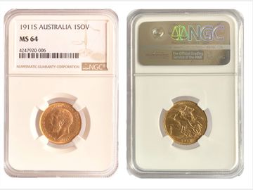 1911 SYDNEY MINT SOVEREIGN MS64 NGC