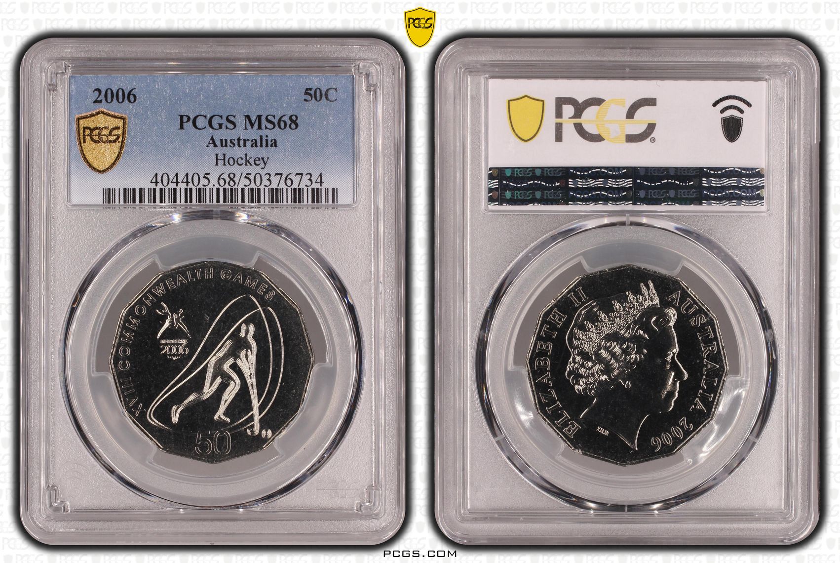 Hockey POP 18/0, Fifty Cent, 2006, PCGS MS68