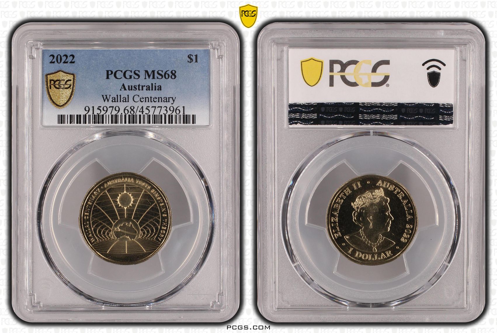 Elizabeth II, Wallal Centenary, POP 14/0, One Dollar, 2022, PCGS MS 68