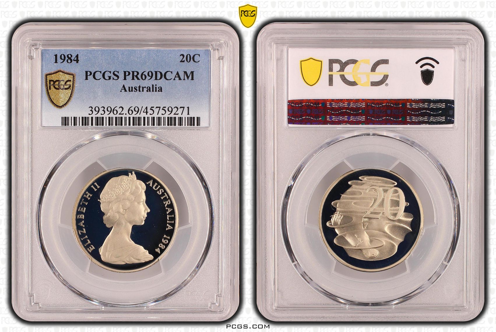 Elizabeth II, Twenty Cent, 1984, PCGS PR69DCAM