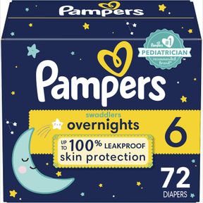 PAMPERS DIAPERS SIZE 6 72 COUNT - PAMPERS SWADDLERS OVERNIGHTS DISPOSABLE BABY DIAPERS ENORMOUS PACK (PACKAGING & PRINTS MAY VAR