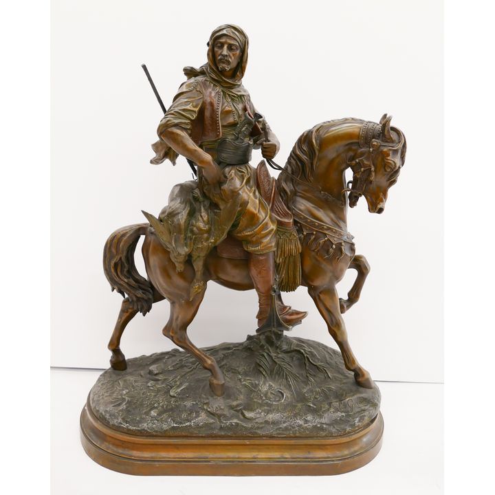 Emile Guillemin 'Arab Knight' Metal Sculpture