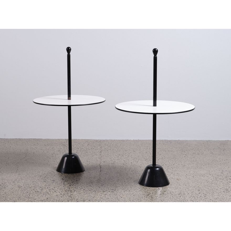 Achille Castiglioni for Zanotta, Italy - A pair of vintage ‘Servomuto’ side tables