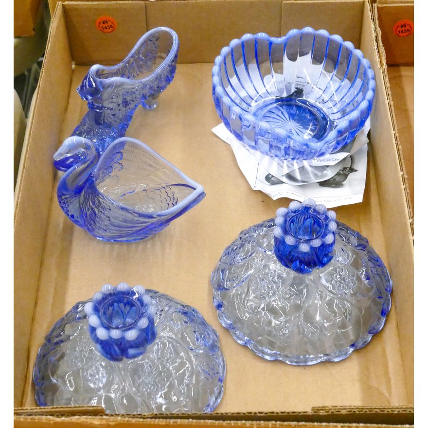 Box 4pc Provincial Blue Glass