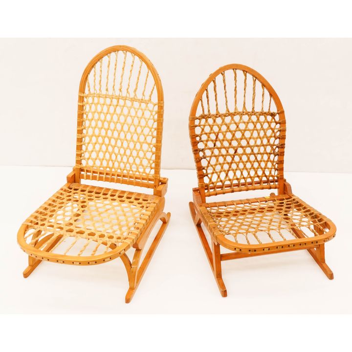 Pair Snowshoe Folding Chairs- 27x16''