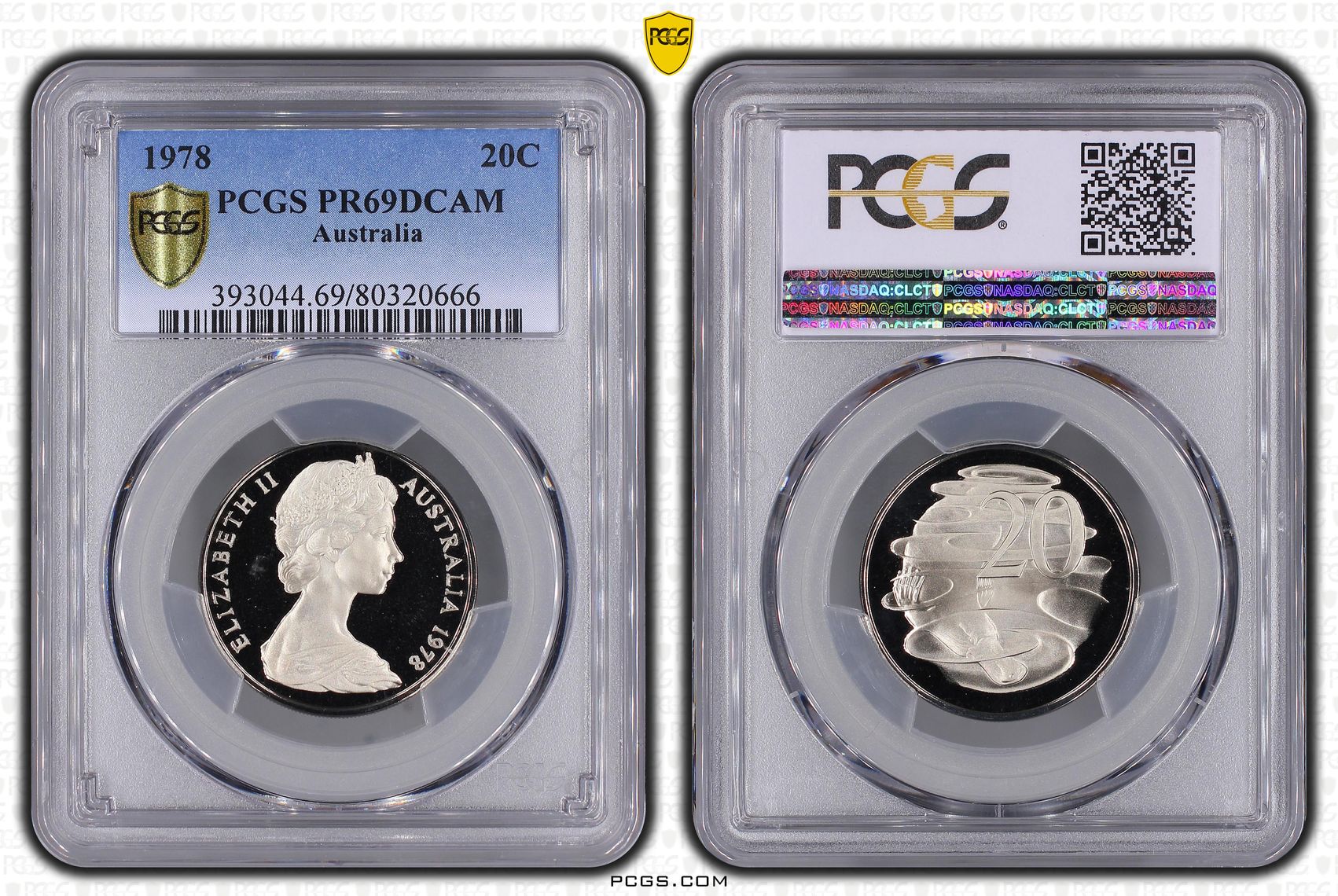 Elizabeth II, Twenty Cent, 1978, PCGS PR69DCAM