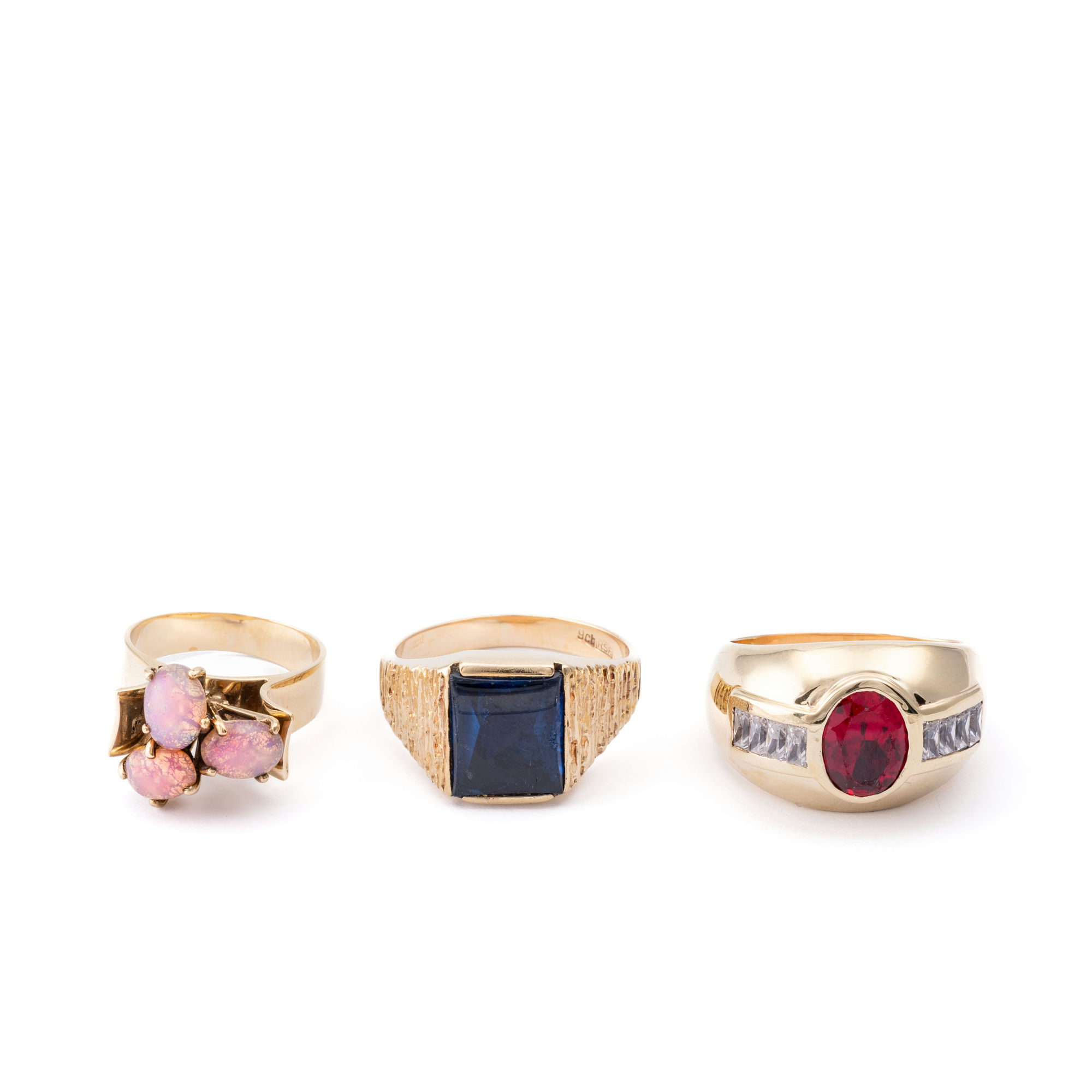 3 Rings 9ct Gold,