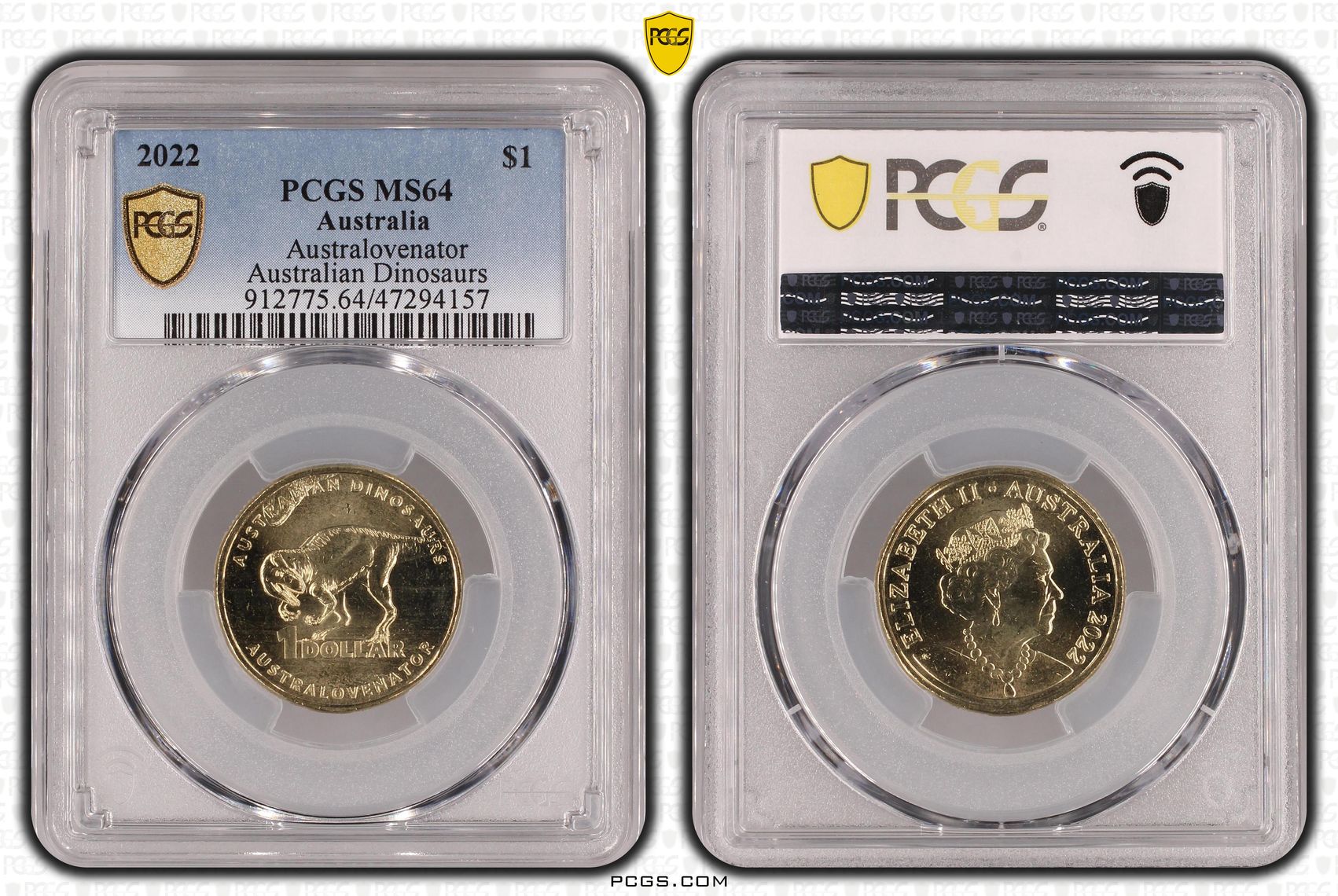 Australovenator, One Dollar, 2022, PCGS MS 64