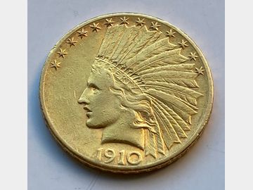 1910 USA INDIAN HEAD GOLD 10 DOLLAR