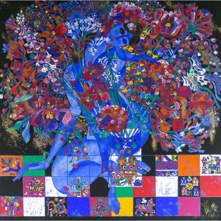 Jiang Tiefeng ''Large Bouquet'' Serigraph