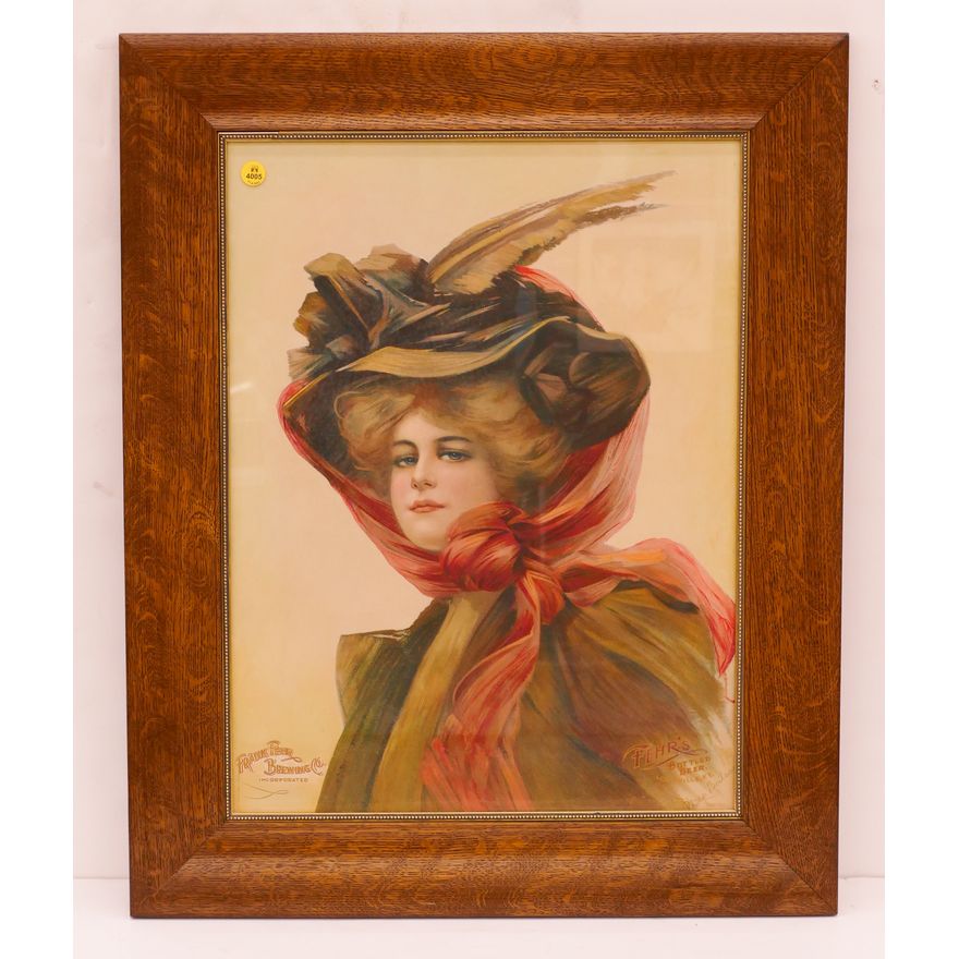Antique Frank Fehr Brewing Chromomolitho Advertisement by Philip Boileau (c.1910's).