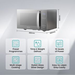 Hisense 26L Electronic Microwave Oven Mirror Blue LED Display Multi Stage Cooking | DEFECTIVE