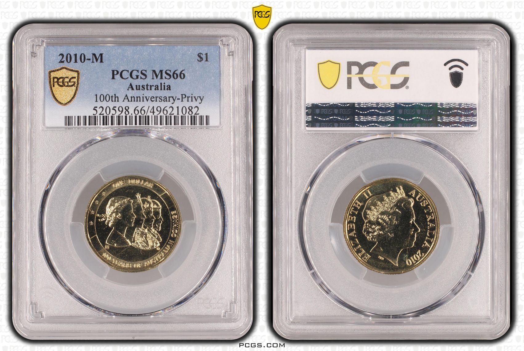 228 · 100th Anniversary-Privy , One Dollar, 2010-M, PCGS MS66