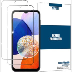 YEYEBF GALAXY A14 5G SCREEN PROTECTOR, 2 PACK HD-CLEAR TEMPERED GLASS SCREEN PROTECTOR 3D TOUCHBUBBLE-FREEANTI-SCRATCHCASE-FRIENDL