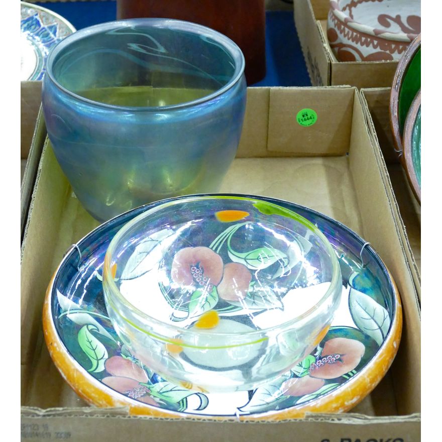 Box Old Studio Glass Bowls etc.