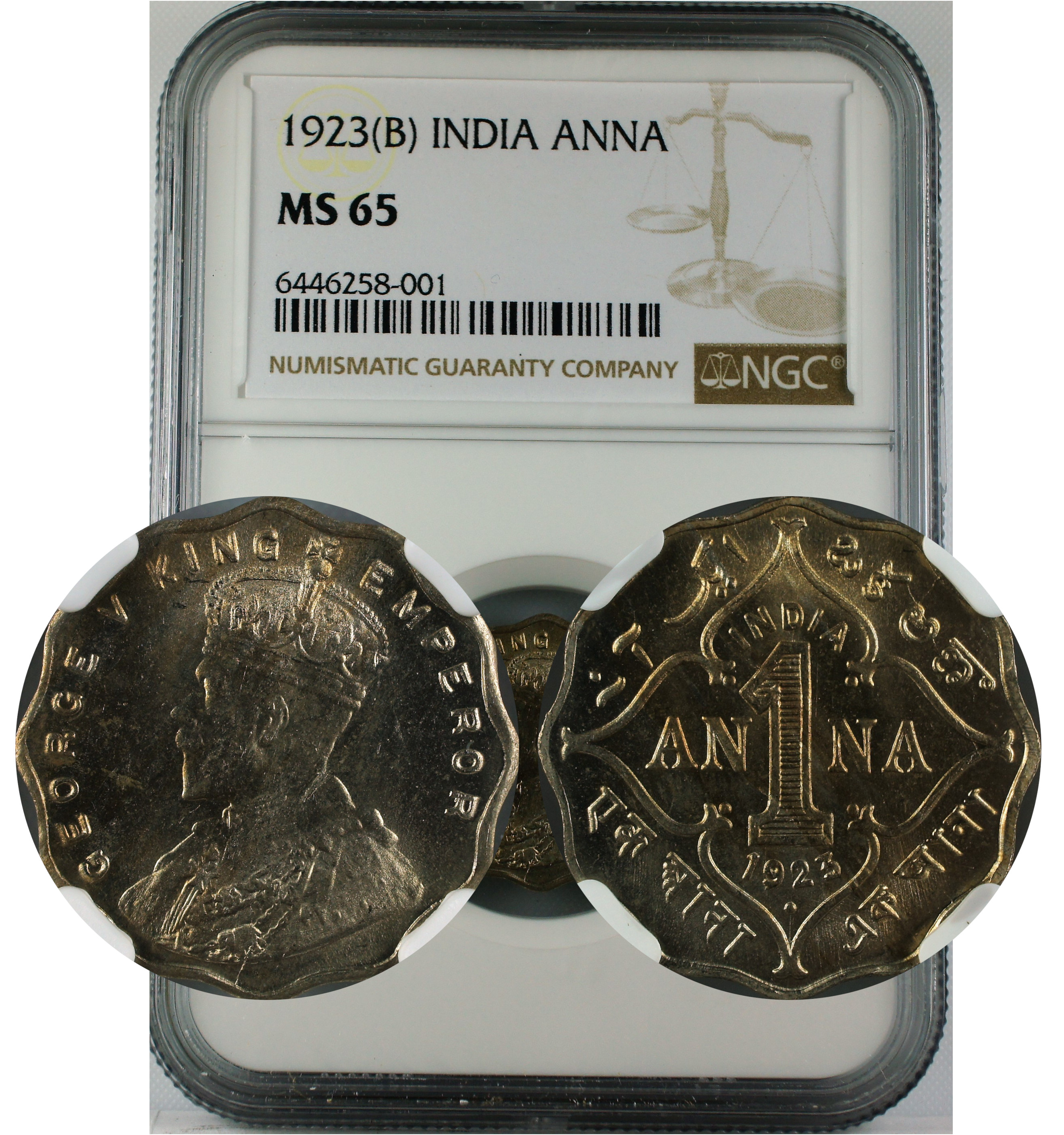1923 B INDIA ANNA MS65