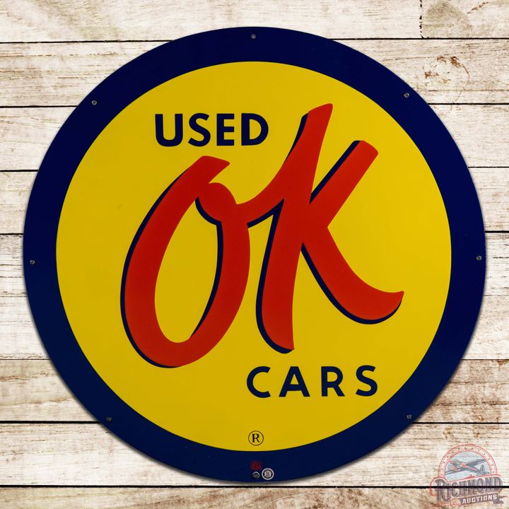 Amazing Chevrolet OK Used Cars 36" Single Sided Porcelain Sign