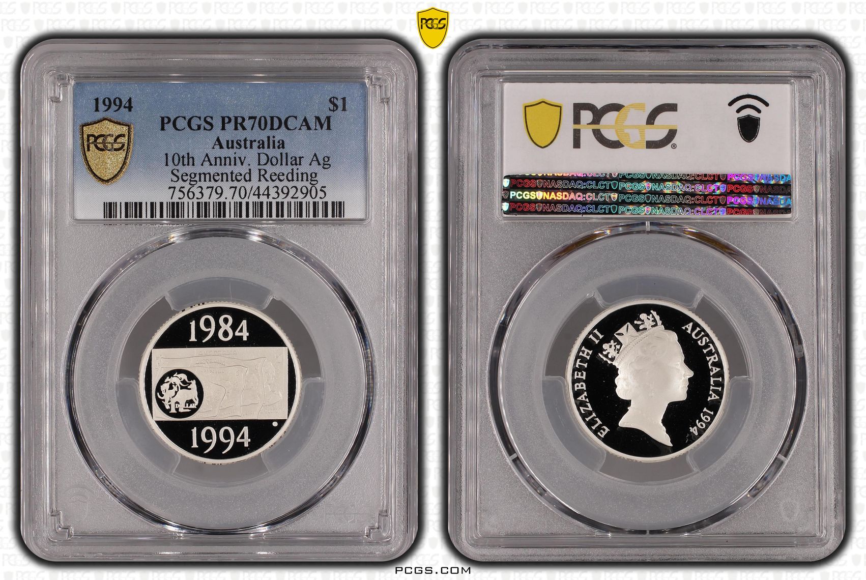 1994 Australia One Dollar, $1 Silver 10th Anniv. Dollar PCGS - PR70DCAM POP 35/0 -905