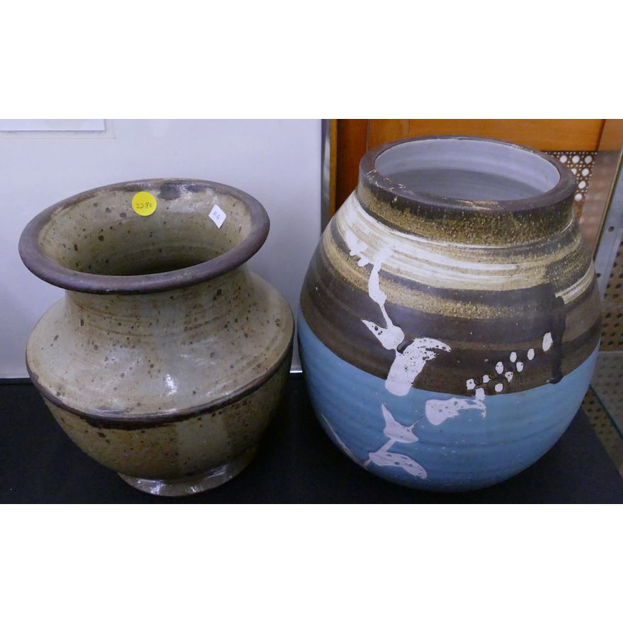 2pc Mar Hudson & Yoji Kan Studio Pottery Vase- 9'' to 10''