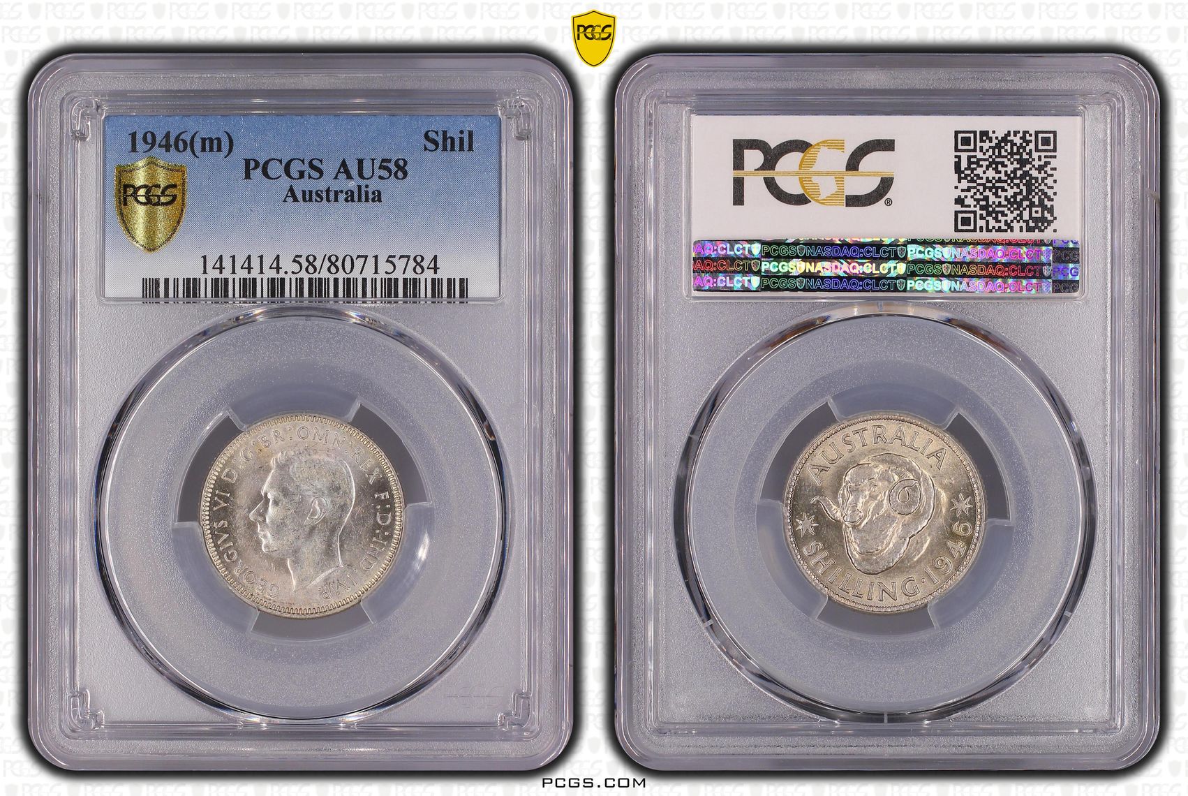 155 · Shilling, 1946(m), PCGS AU58