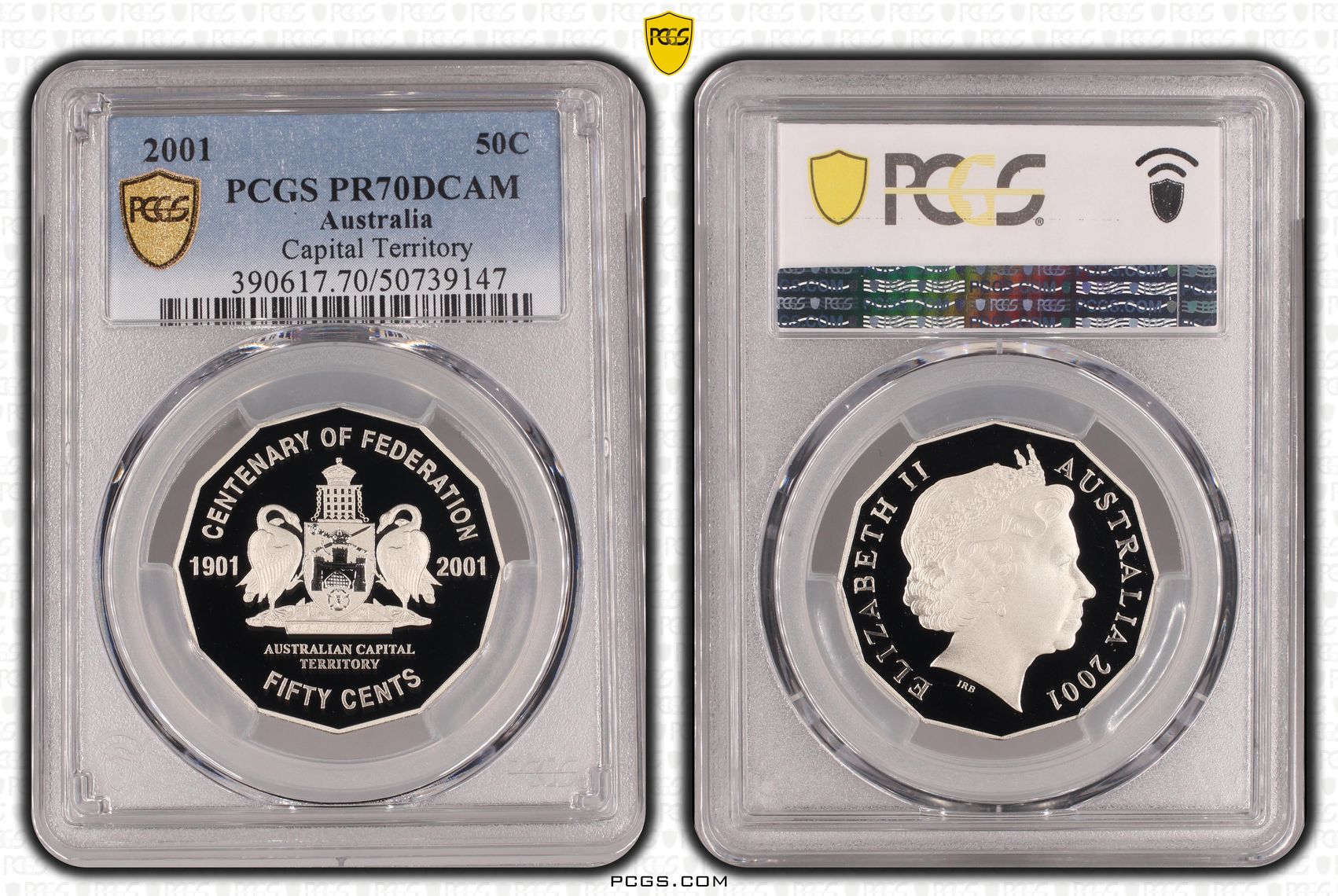 Capital Territory, Fifty Cent, 2001, PCGS PR70DCAM