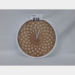 NEXTIME 35CM SUN SMALL WOOD AND FABRIC ROUND WALL CLOCK - BEIGE - NEXTIME SINCE 1970