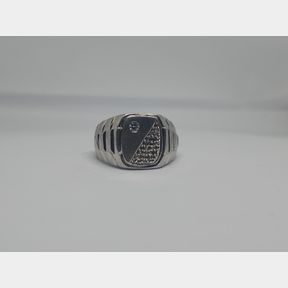 STERLING SILVER RING WITH UNIQUE DESIGN AND SILVER CUBIC ZIRCONIAS - 51929/5464