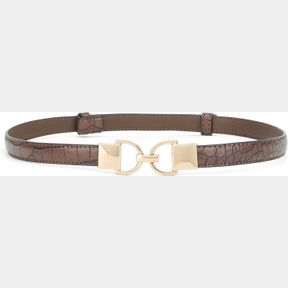 HOTWILL WOMEN SKINNY BELTS FOR DRESS THIN WAIST BELT WITH GOLD BUCKLE ADJUSTABLE SLIM BELTS 0.78" WIDTH SZ SMALL