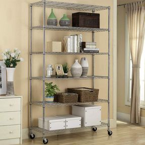 82 IN X 48 IN X 18 IN 6 LAYER ADJUSTABLE WIRE METAL SHELVING