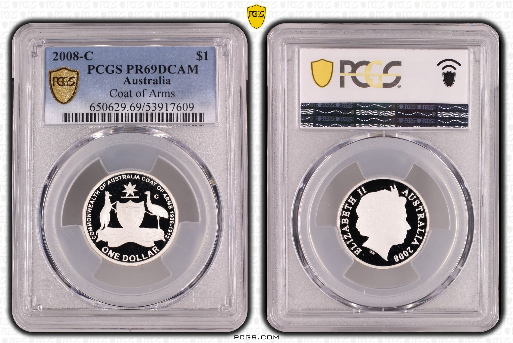 Coat of Arms, One Dollar, 2008-C, PR69DCAM