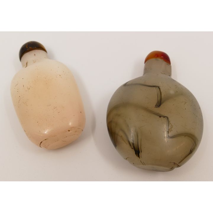 2pc Chinese Peking Glass Snuff Bottles- 3''