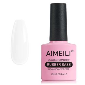 AIMEILI CLEAR RUBBER BASE GEL FOR NAILS, SOAK OFF U V LED HEMA FREE CLEAR SHEER GEL NAIL POLISH, 4 IN 1 NAIL STRENGTHEN/ENHANCE/BA