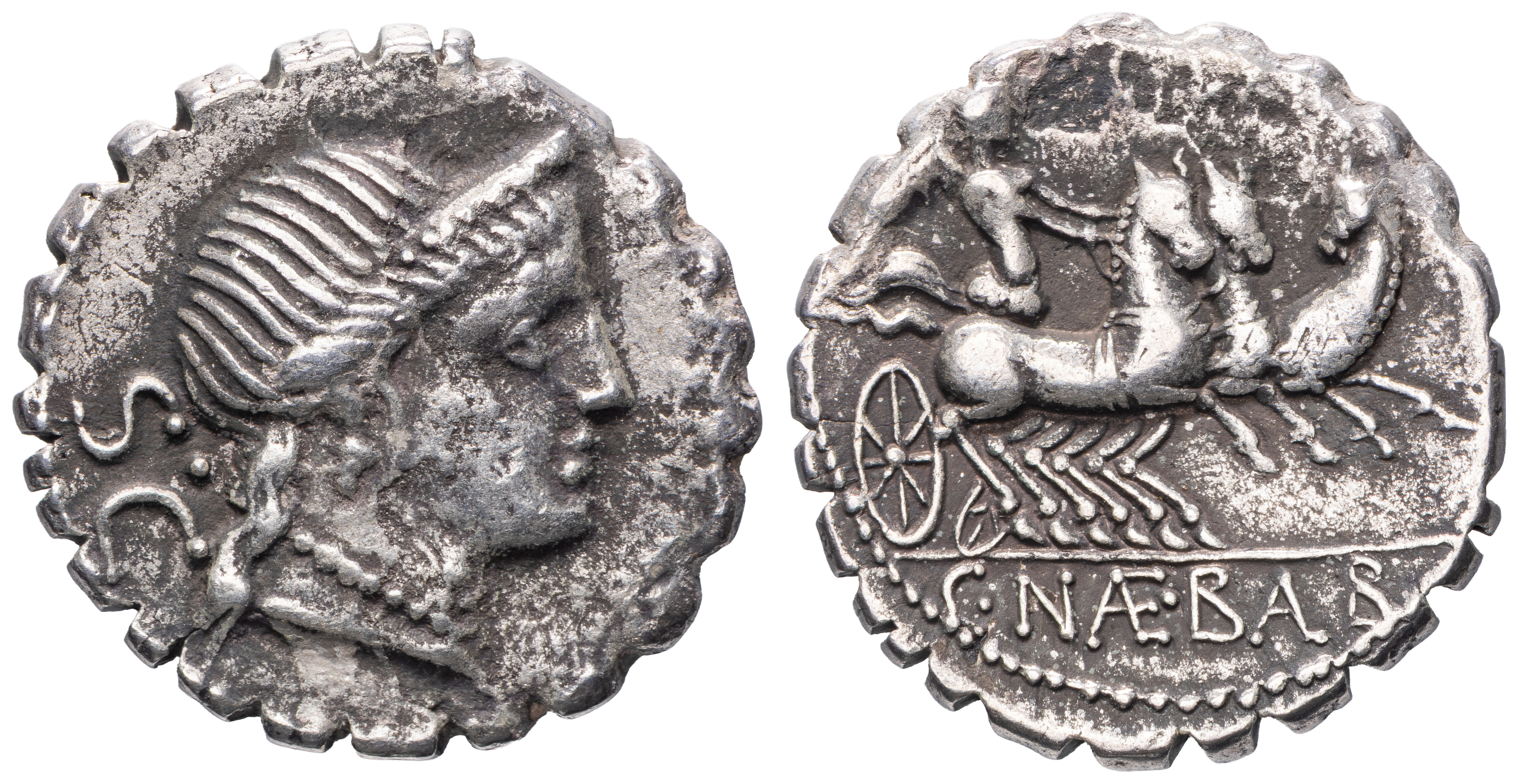 C. Naevius Balbus, Ar Denarius Serratus, 79 Bc, Vf