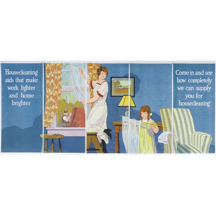1920's Winchester 5 Panel Advertising Sign- Housecleaning