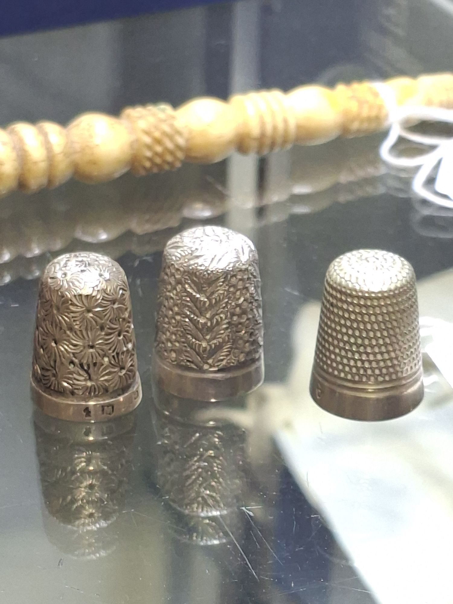 Three Sterling Silver Thimbles