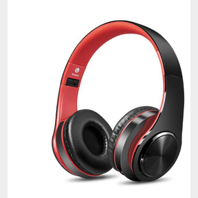 LUMINOUS WIRELESS BLUETOOTH 5.0 HEADPHONES HEAD-MOUNTED B39 - RED AND BLACK -